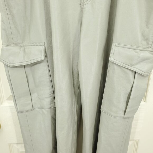 Agolde Minka Cargo Recycled Leather Wide Leg Pants 32 Toast (Tan/Gray/Taupe) - Picture 7 of 16